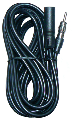 AM/FM radio extension lead for car radio antenna, 5 metres, AM/FM male and female termination
